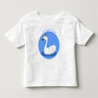 Cute white swan with crown cartoon