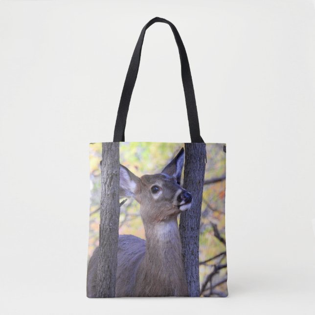 Cute White Tailed Deer  (2 Sides) Tote Bag (Front)