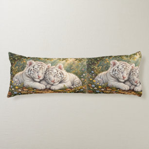Cute White Tiger Cubs Body Pillow – Cosy Wildlife