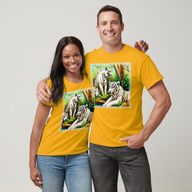 Cute White Tigers In The Jungle. Buy Now T-Shirt (Unisex)