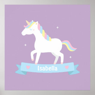 Cute White Unicorn Girls Room Wall Decor