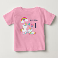 Cute White Unicorns Magical Mama & Baby Birthday
