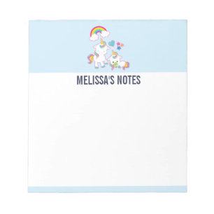 Cute White Unicorns Magical Mother & Baby Notepad