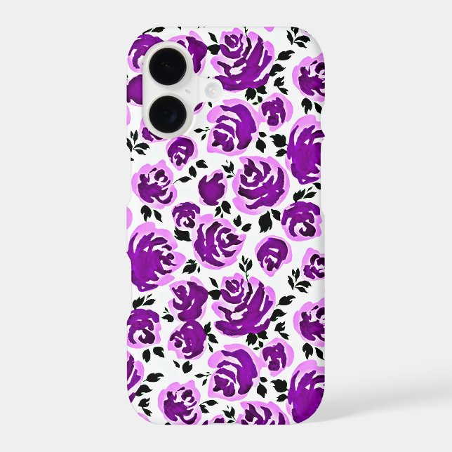 Cute white violet roses patterns (Back)