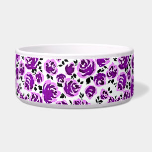 Cute white violet roses patterns