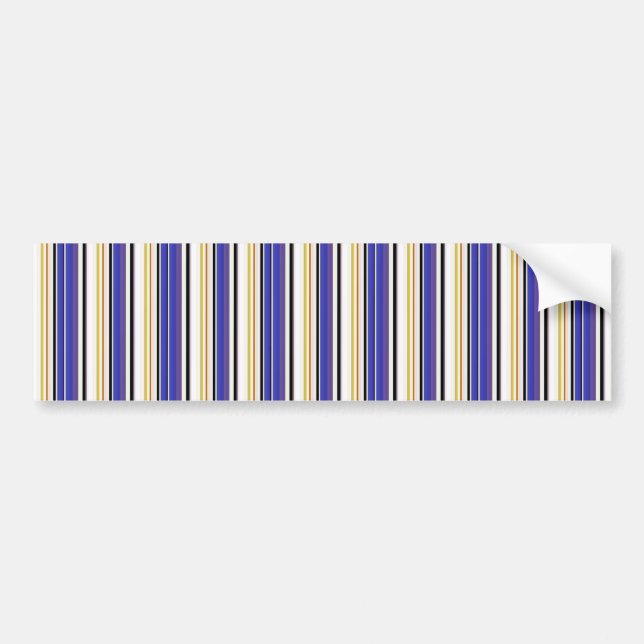 Cute white violet stripes bumper sticker (Front)