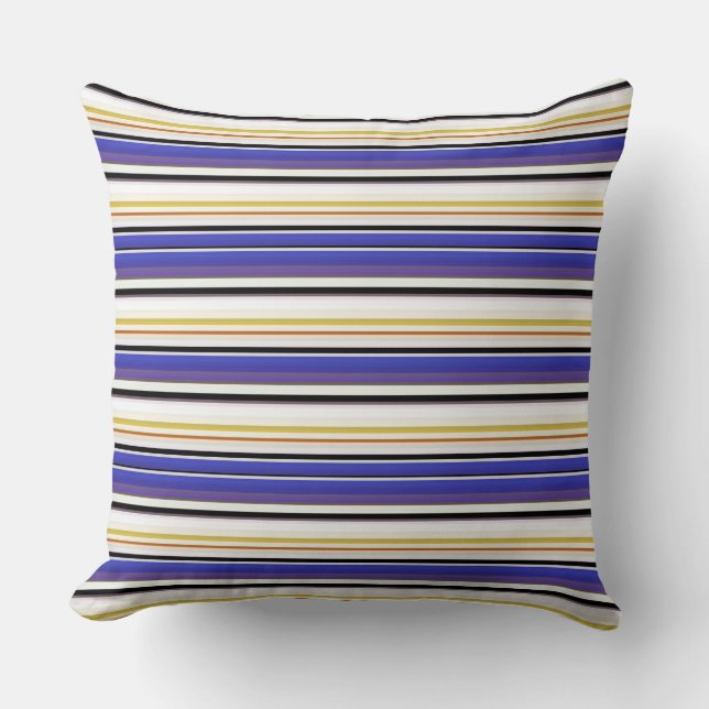 Cute white violet stripes cushion (Front)