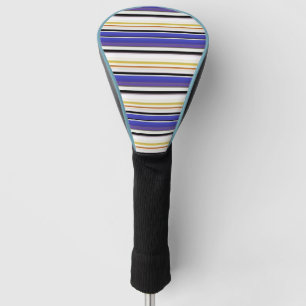 Cute white violet stripes golf head cover