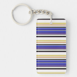 Cute white violet stripes key ring