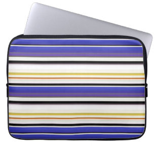 Cute white violet stripes laptop sleeve