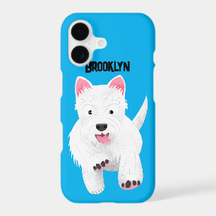 Cute white west highland terrier cartoon