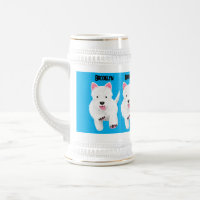 Cute white west highland terrier cartoon