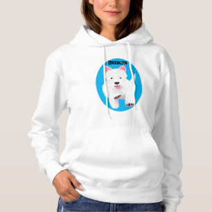 Cute white west highland terrier cartoon hoodie