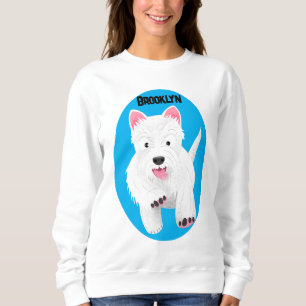 Cute white west highland terrier cartoon sweatshirt