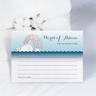 Cute White Whales Family Words of Advice Cards