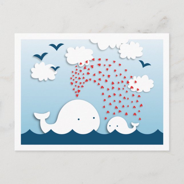 Cute White Whales Words of Advice Mummy Postcard (Front)