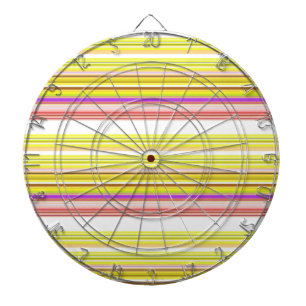 Cute white yellow stripes dartboard
