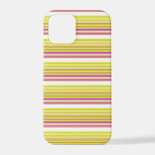 Cute white yellow stripes iPhone 12 pro case