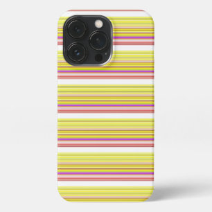 Cute white yellow stripes iPhone 13 pro case