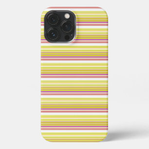 Cute white yellow stripes iPhone 13 pro max case