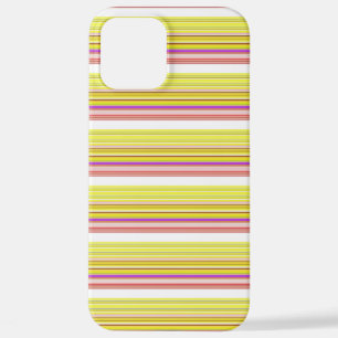 Cute white yellow stripes iPhone 12 pro max case