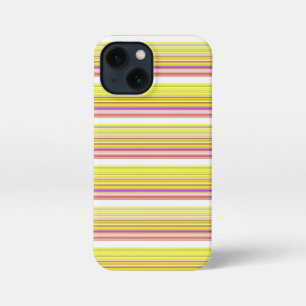 Cute white yellow stripes iPhone 13 mini case