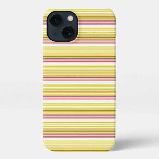 Cute white yellow stripes iPhone case (Back)