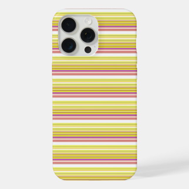 Cute white yellow stripes iPhone case (Back)