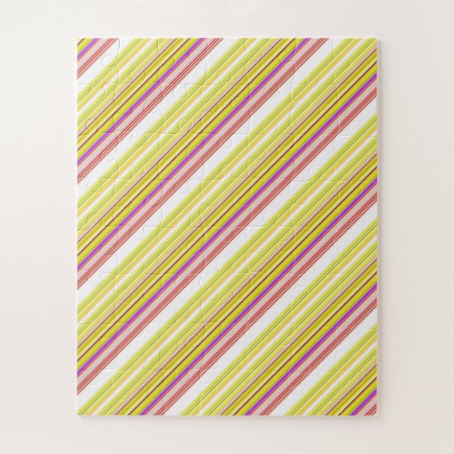 Cute white yellow stripes  jigsaw puzzle (Vertical)
