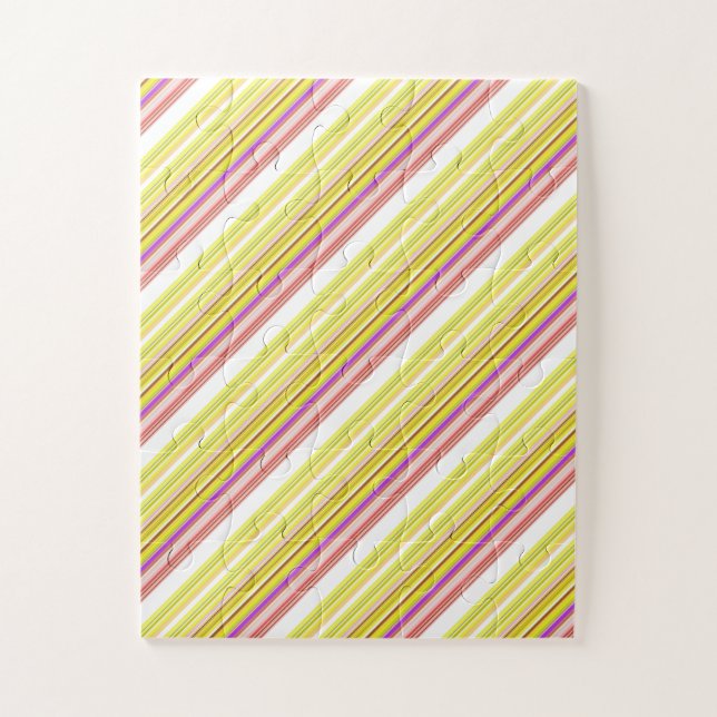 Cute white yellow stripes  jigsaw puzzle (Vertical)