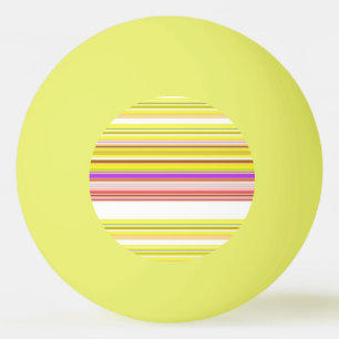 Cute white yellow stripes ping pong ball