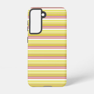 Cute white yellow stripes samsung galaxy case
