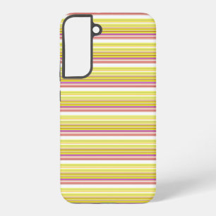 Cute white yellow stripes samsung galaxy case