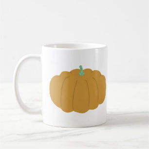 Cute Wide Orange Pumpkin Fall Harvest Gift Coffee Mug