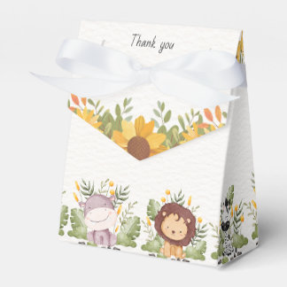 Cute wild animal in jungle birthday party favour box