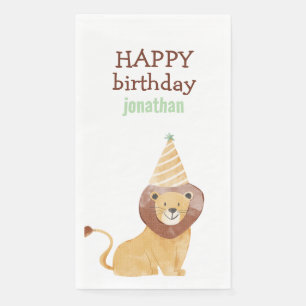 Cute Wild Animals Birthday Napkin