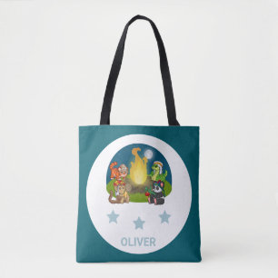 Cute Wild Animals Night Jungle Camping Party Tote Bag