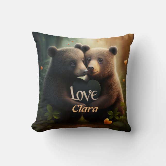 Cute wild animals wearing crowns  cushion (Front)