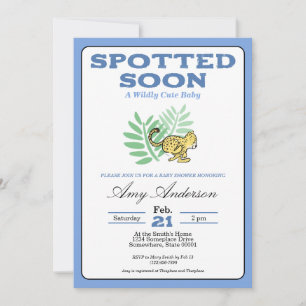 Cute Wild Baby Cheetah Cub Baby Shower Invitation