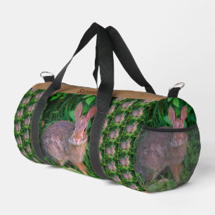 Cute Wild Brown Rabbit Personalised Animal  Duffle Bag