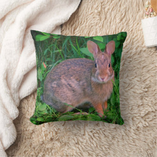 Cute Wild Brown Rabbit Wildlife  Cushion