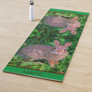 Cute Wild Brown Rabbit Wildlife Personalised Yoga Mat