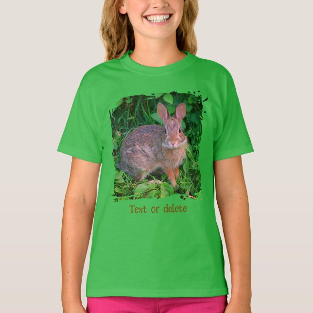 Cute Wild Brown Rabbit Wildlife Personalized T-Shirt (Front)