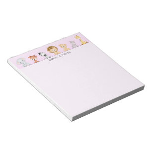 Cute wild cub colourful gradient Personalised name Notepad