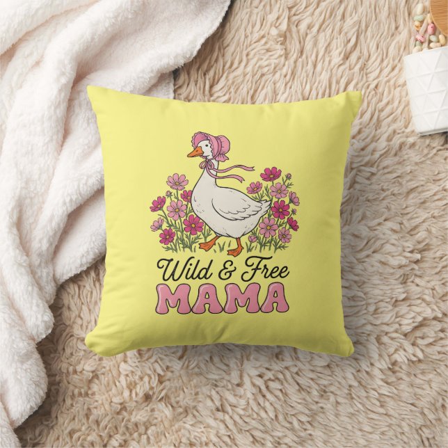 Cute wild free goose Mama  Cushion (Blanket)