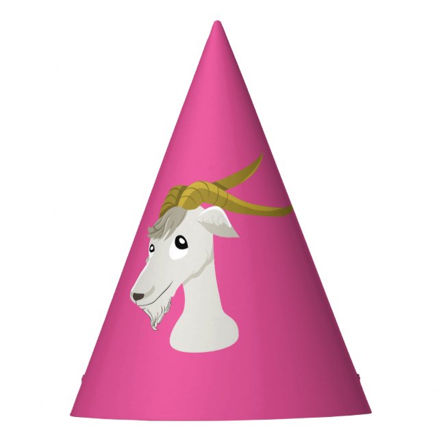 Cute wild goat cartoon party hat (Front)