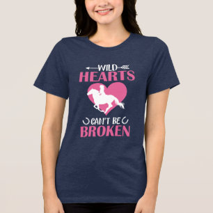 Cute wild hearts horse lovers  Tri-Blend shirt