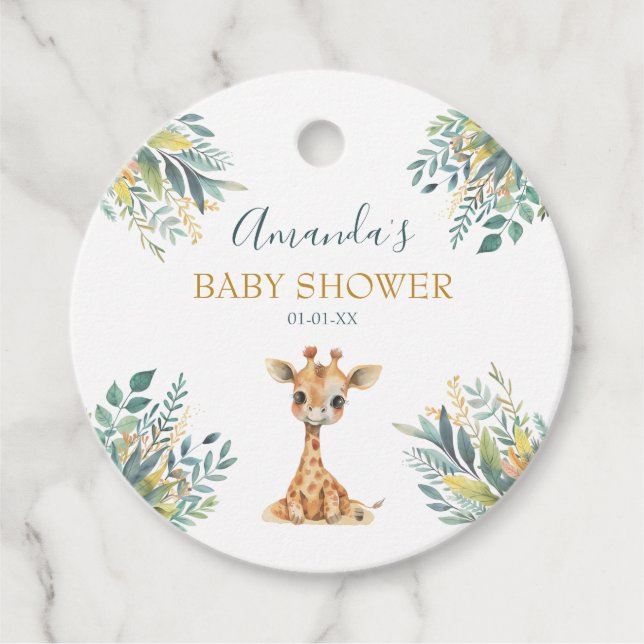 Cute Wild Jungle Animals  Favour Tags (Front)