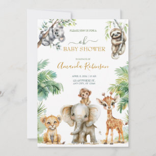 Cute Wild Jungle Animals  Invitation