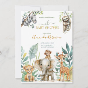 Cute Wild Jungle Animals  Invitation
